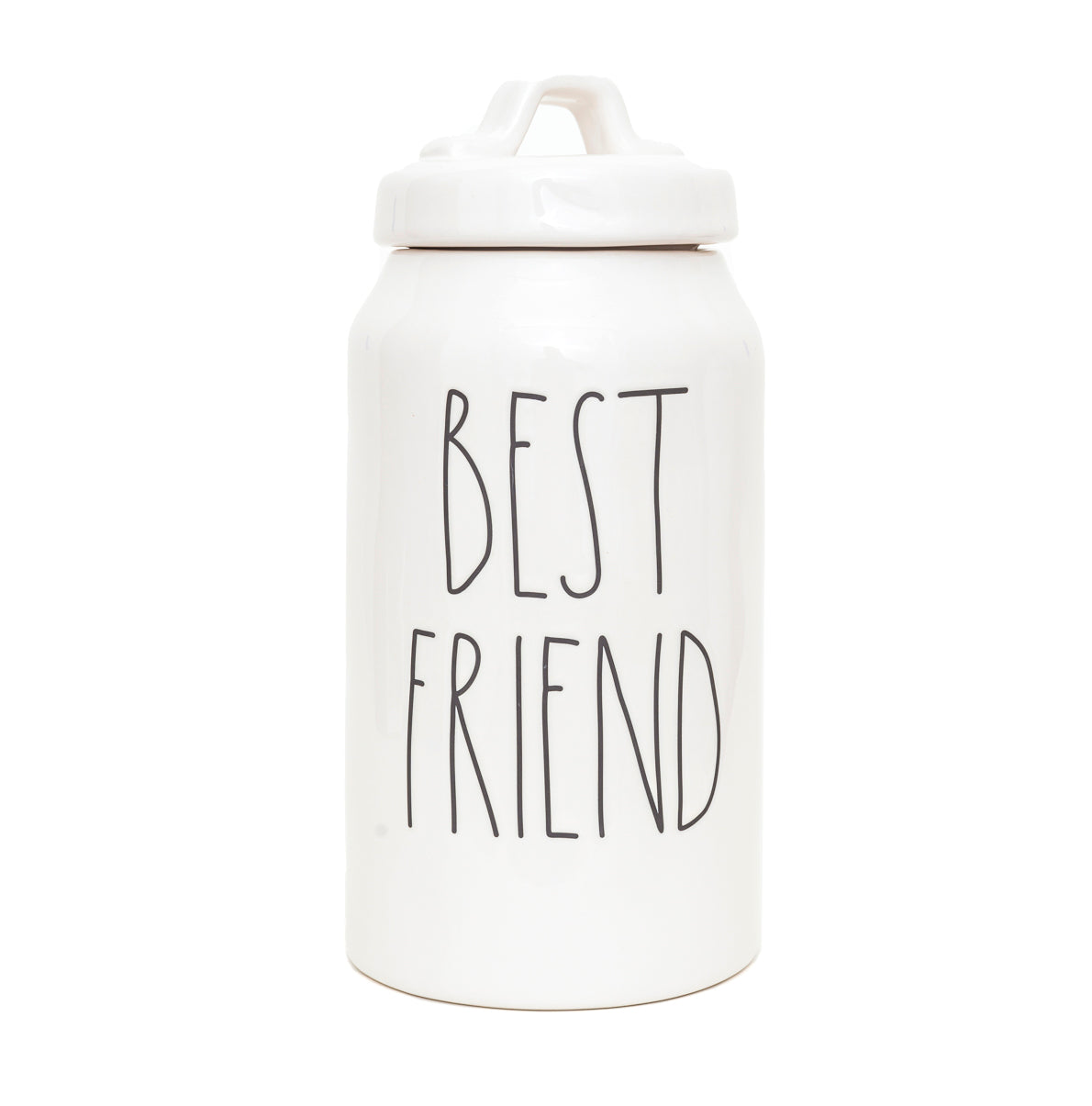 Rae Dunn Artisan BEST FRIEND Skinny Pet Canister MAGENTA Retail