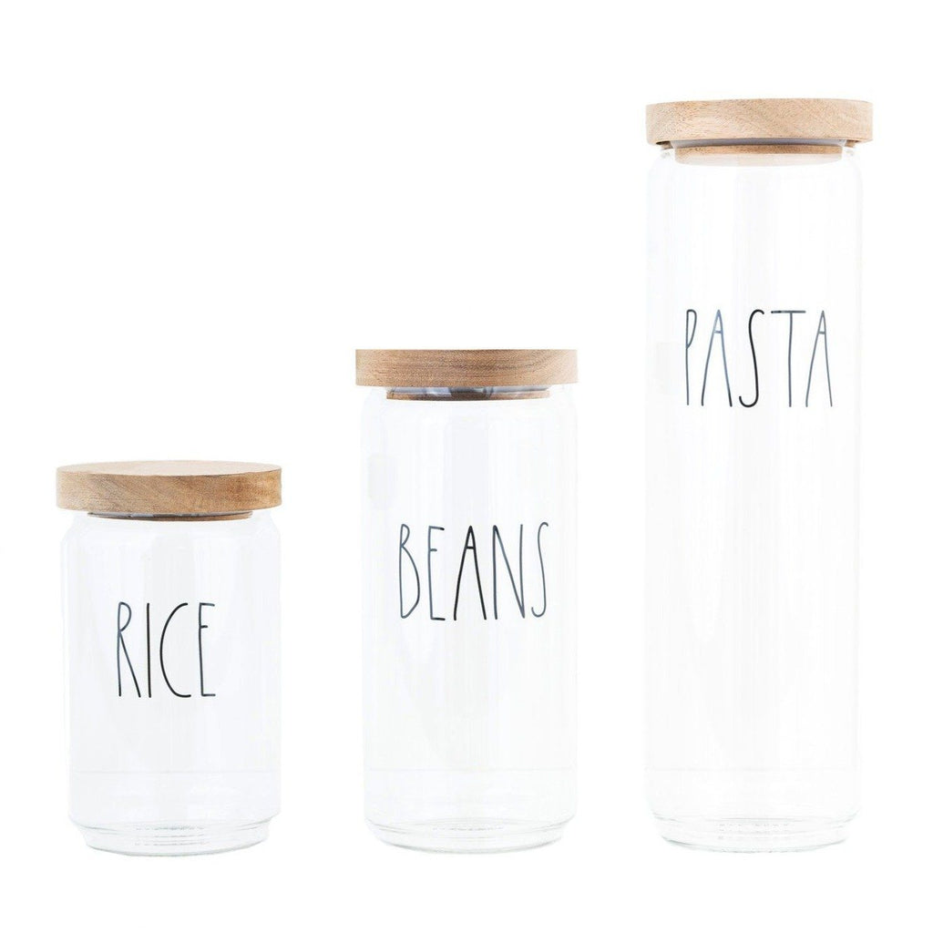 Better Homes and Gardens Glass Canister Set Acacia Wood Lids